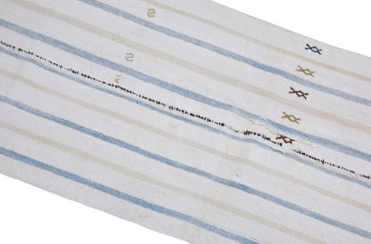 Striped Turkish Kilim Runner Rug, 74x209 cm (2'5" x 6'10")