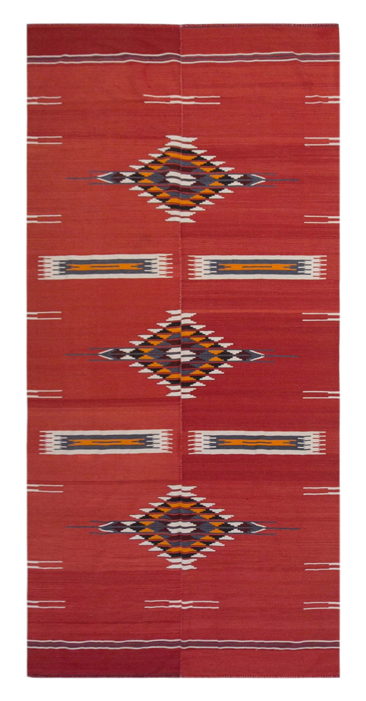 Tribal diamond kilim, 5x13 ft kilim, 160x385 cm kilim