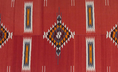 Tribal diamond kilim, 5x13 ft kilim, 160x385 cm kilim