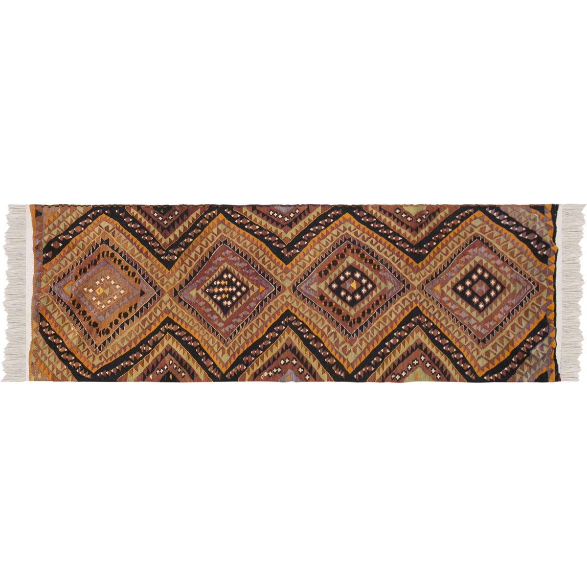 Tribal nomadic kilim, 2.1 x 9.1 ft kilim, 64 x 277 cm kilim