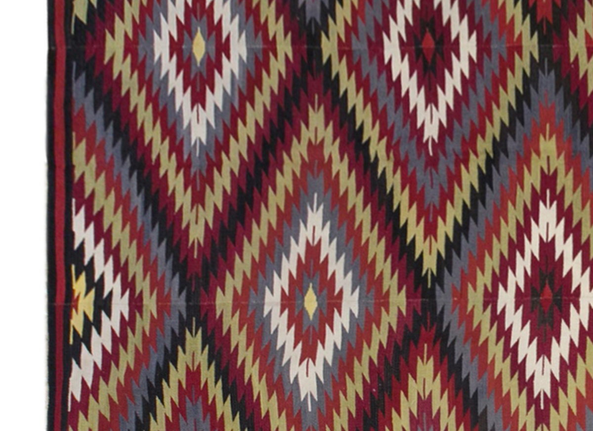 Tribal turkish kilim, 7x11 ft kilim, 220x350 cm