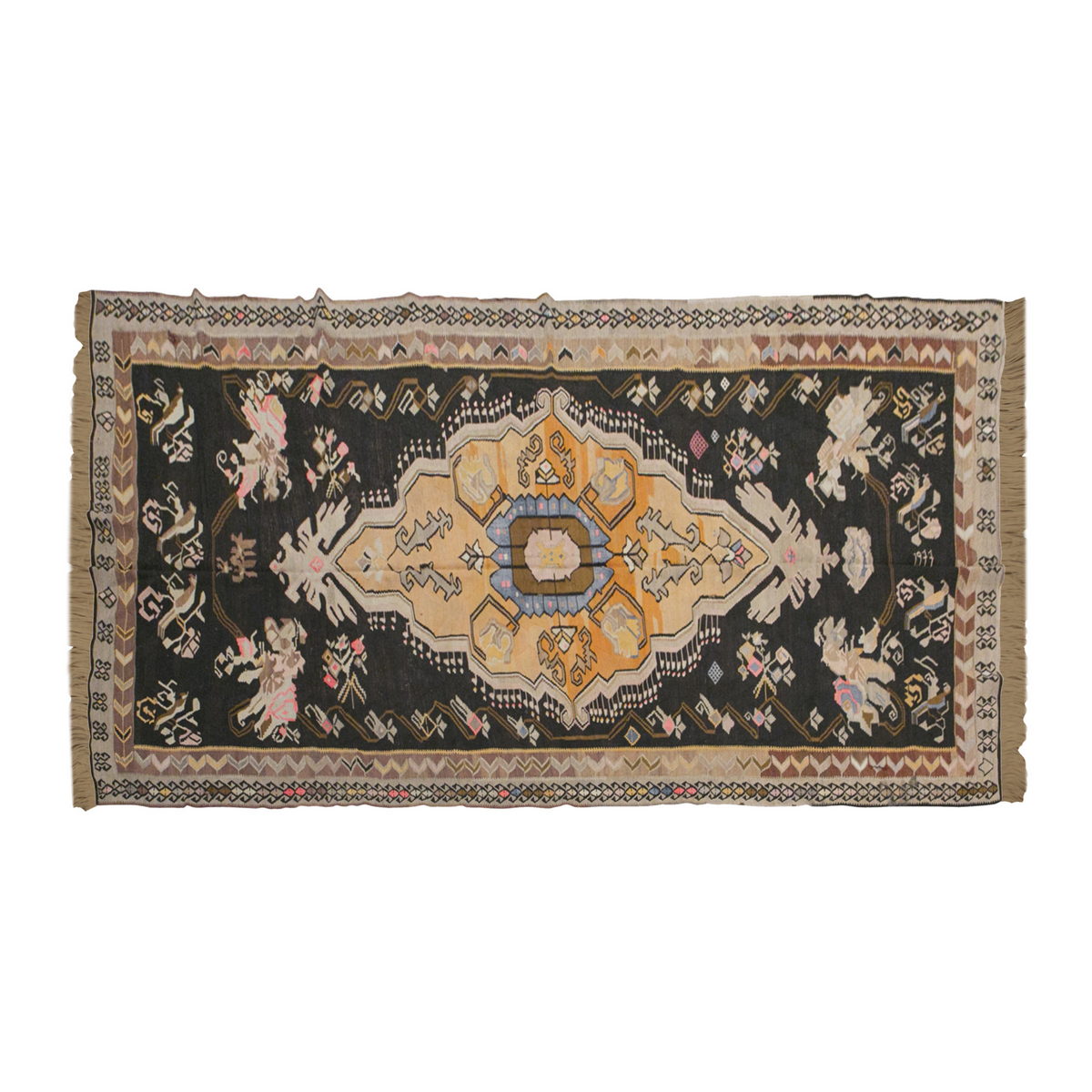 Turkish Bardız Kilim, 200 x 430 cm / 6'7 x 14'1 feet
