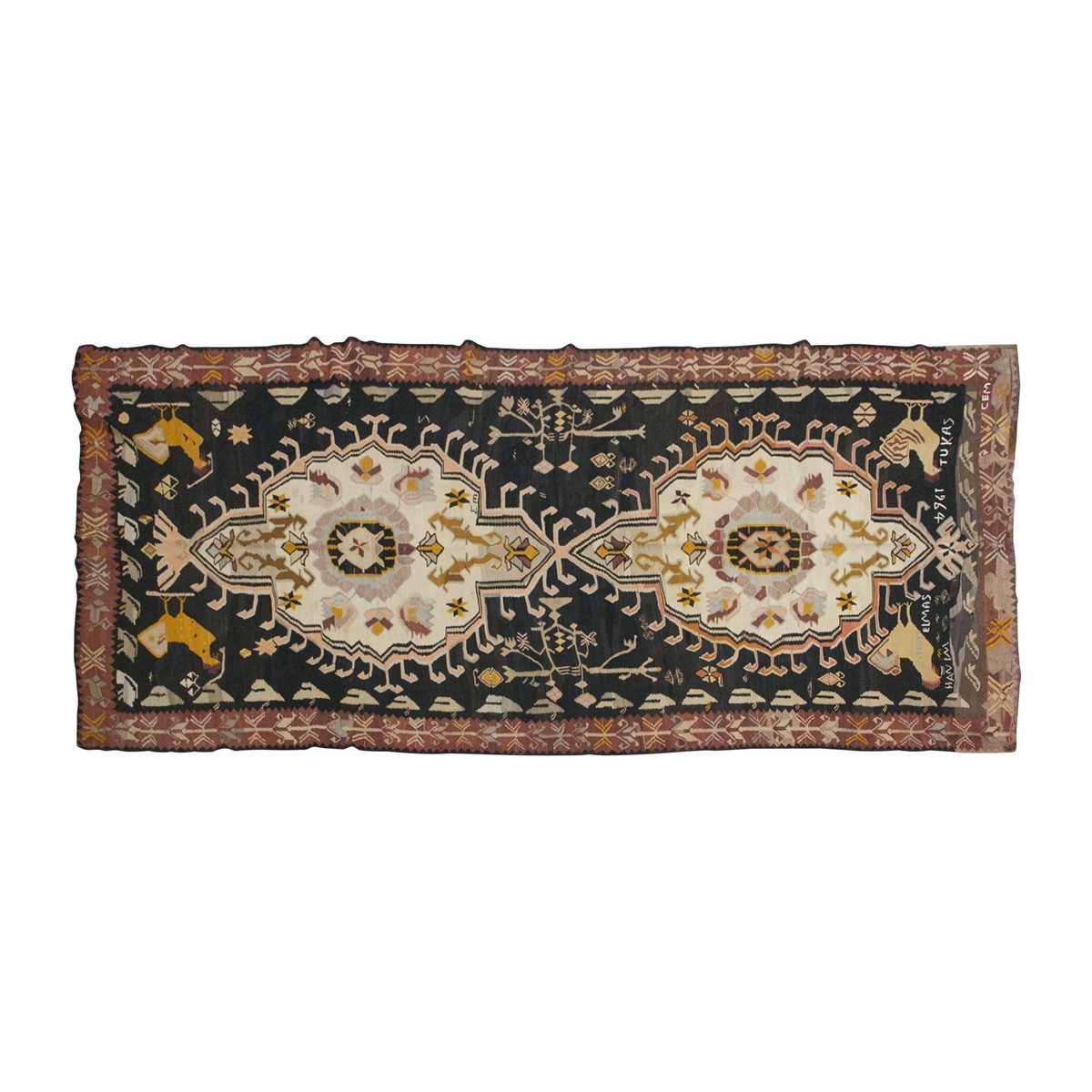 Turkish Bardız Kilim, 208 x 430 cm / 7 x 14'1 feet