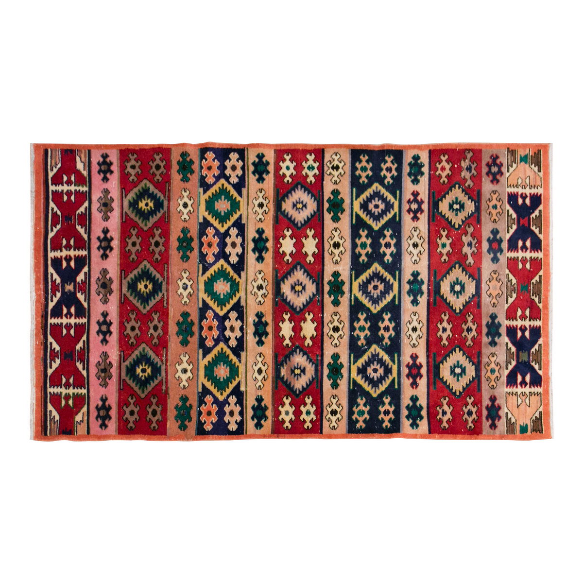 Turkish Rug, Vintage Rug,  4'2  x 7'9 feet / 128 x 236 cm