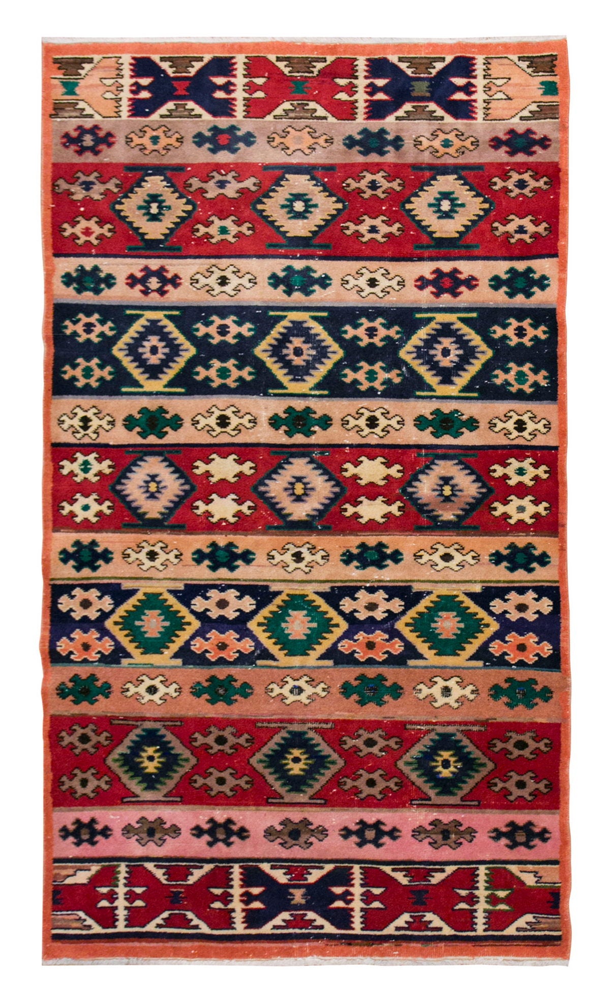 Turkish Rug, Vintage Rug,  4'2  x 7'9 feet / 128 x 236 cm