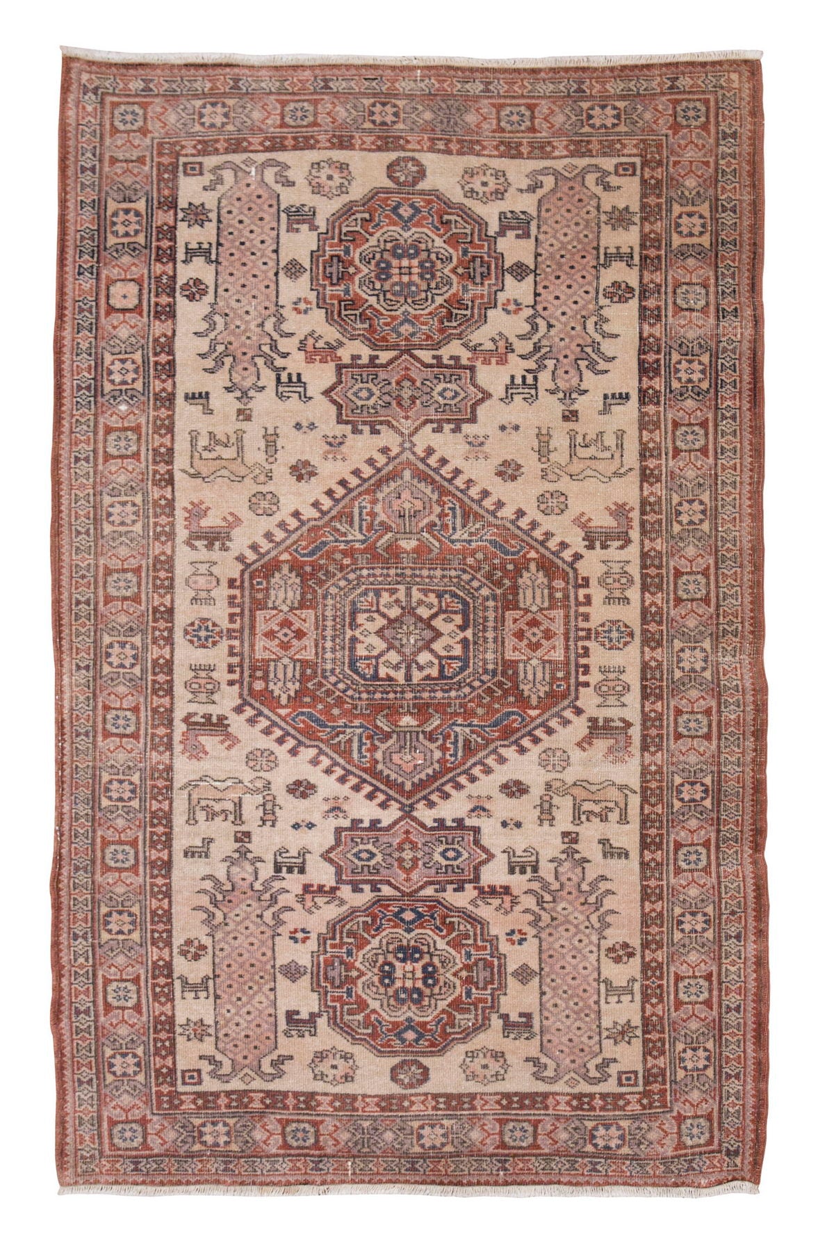 Turkish Rug, Vintage Rug, 3'10 x 5'10 feet / 116 x 178 cm