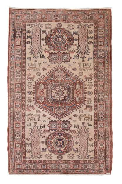 Turkish Rug, Vintage Rug, 3'10 x 5'10 feet / 116 x 178 cm