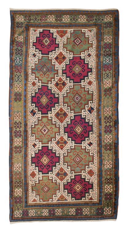 Turkish Rug, Vintage Rug, 4'3 x 7'5 feet / 130 x 227 cm