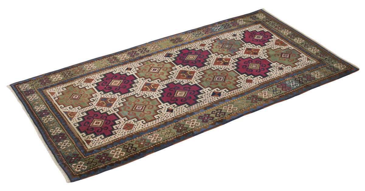 Turkish Rug, Vintage Rug, 4'3 x 7'5 feet / 130 x 227 cm