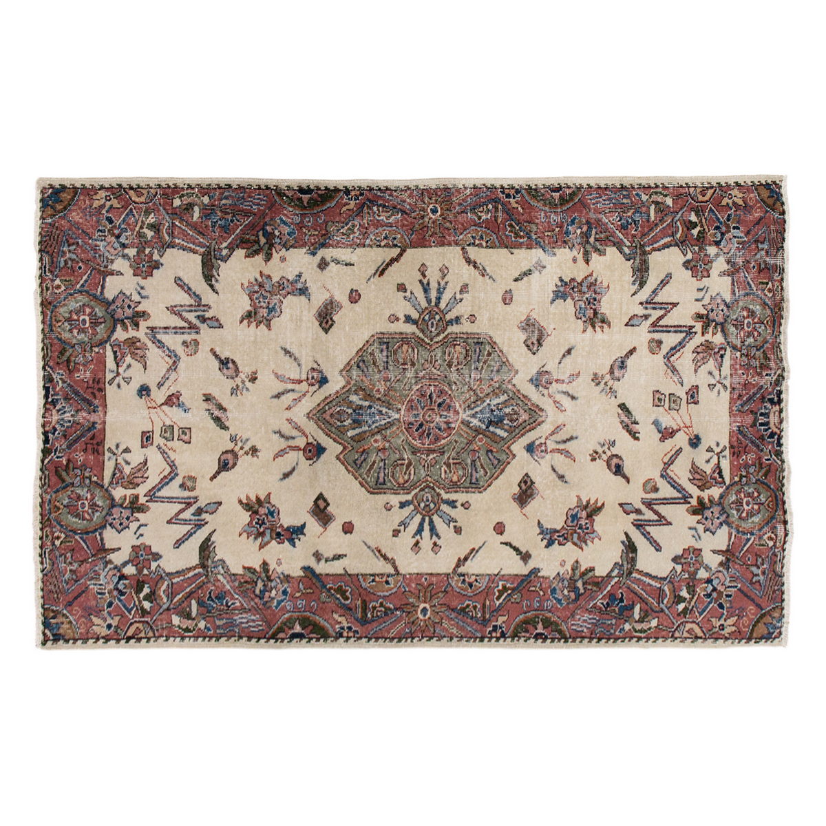 Turkish Rug, Vintage Rug 4'2 x 7'3 feet / 128 x 220 cm