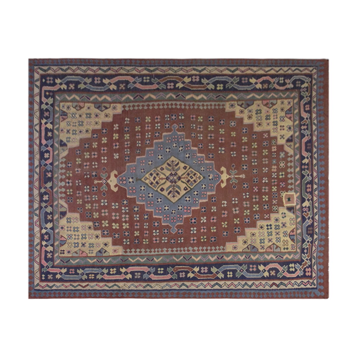 Turkish tribal kilim, 11 x 11 ft, 321 x 345 cm