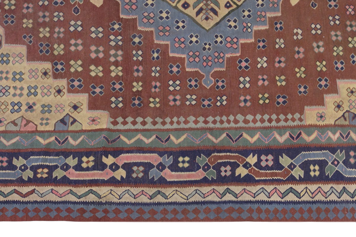 Turkish tribal kilim, 11 x 11 ft, 321 x 345 cm