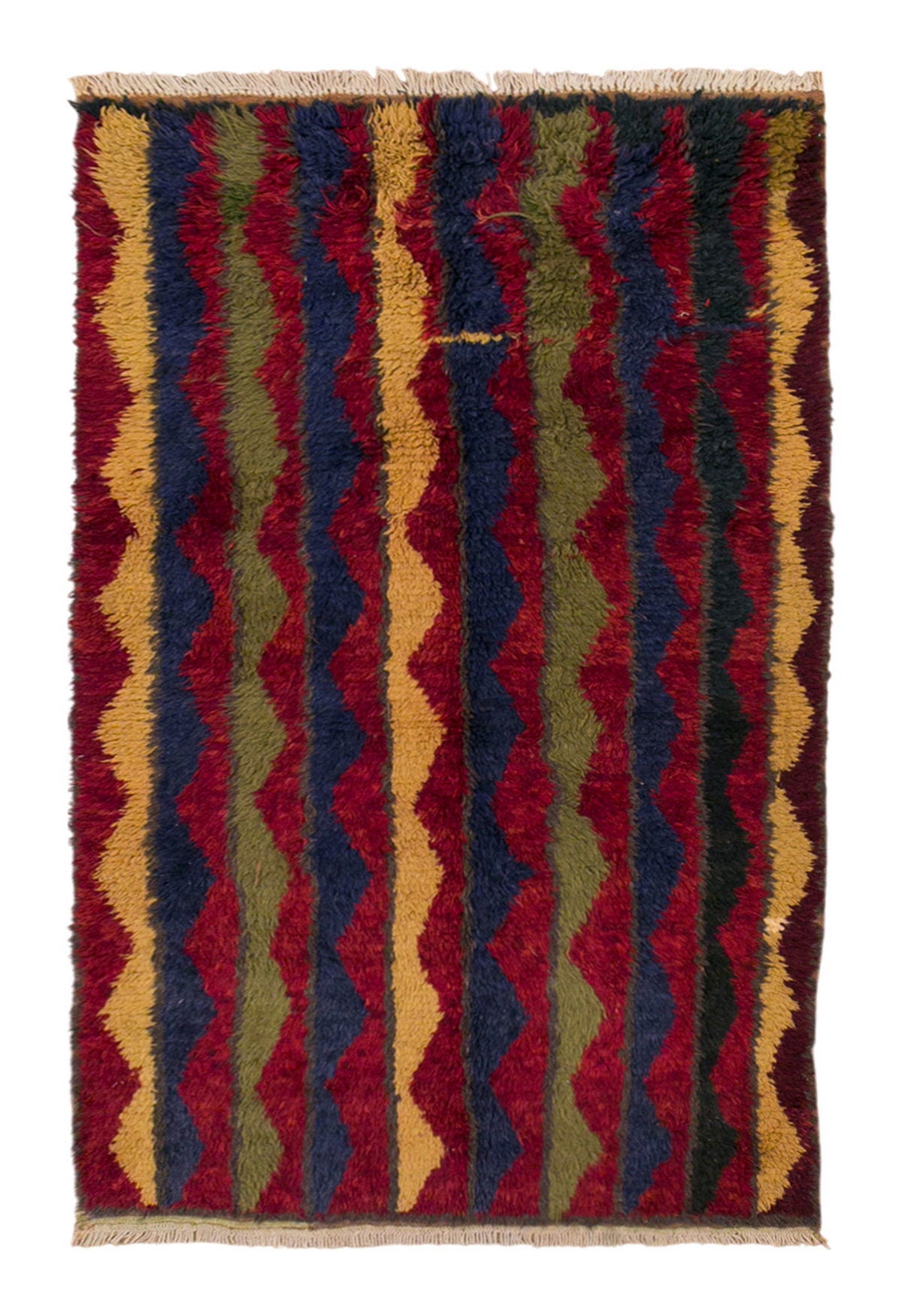 Turkish Tulu Rug – 4'5" x 7'3" (135 x 220 cm), Vintage Karapınar Tulu