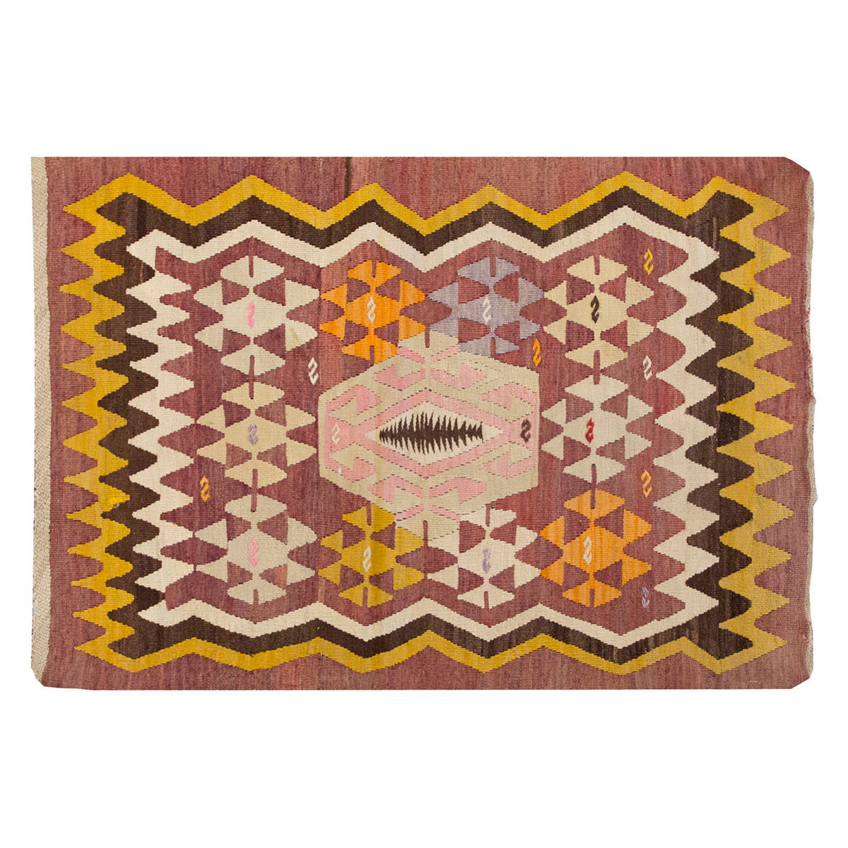 Vintage 1950s Konya Kilim Rug,  81 x 120 cm = 2.8 x 3.1 ft