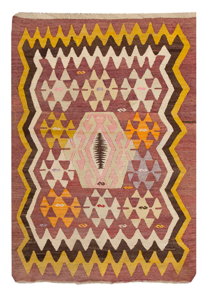 Vintage 1950s Konya Kilim Rug,  81 x 120 cm = 2.8 x 3.1 ft