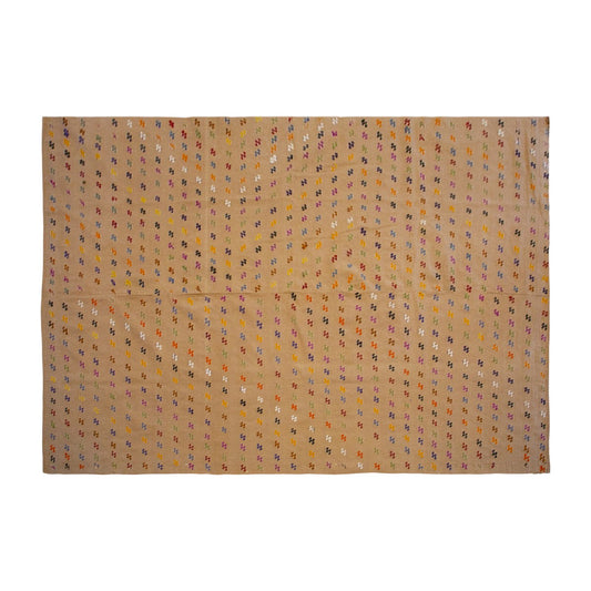 Vintage 1960s Turkish Kilim Rug 208x357 cm – Handwoven Wool Minimalist Carpet