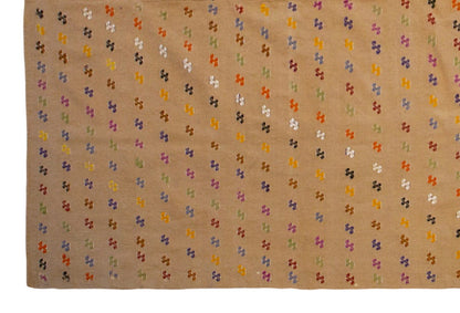 Vintage 1960s Turkish Kilim Rug 208x357 cm – Handwoven Wool Minimalist Carpet