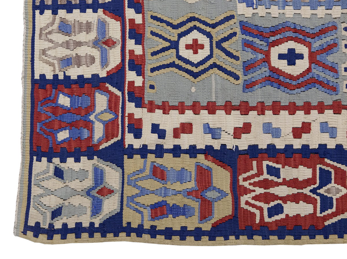 Vintage 60s Konya Silk Kilim Rug, 110 x 160 cm, 3.7 x 5.2 ft