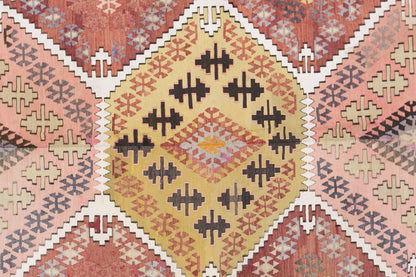 Vintage Adana Kilim Rug, 6.7x15.7 ft, 205x480 cm, Handwoven Turkish Wool Kilim