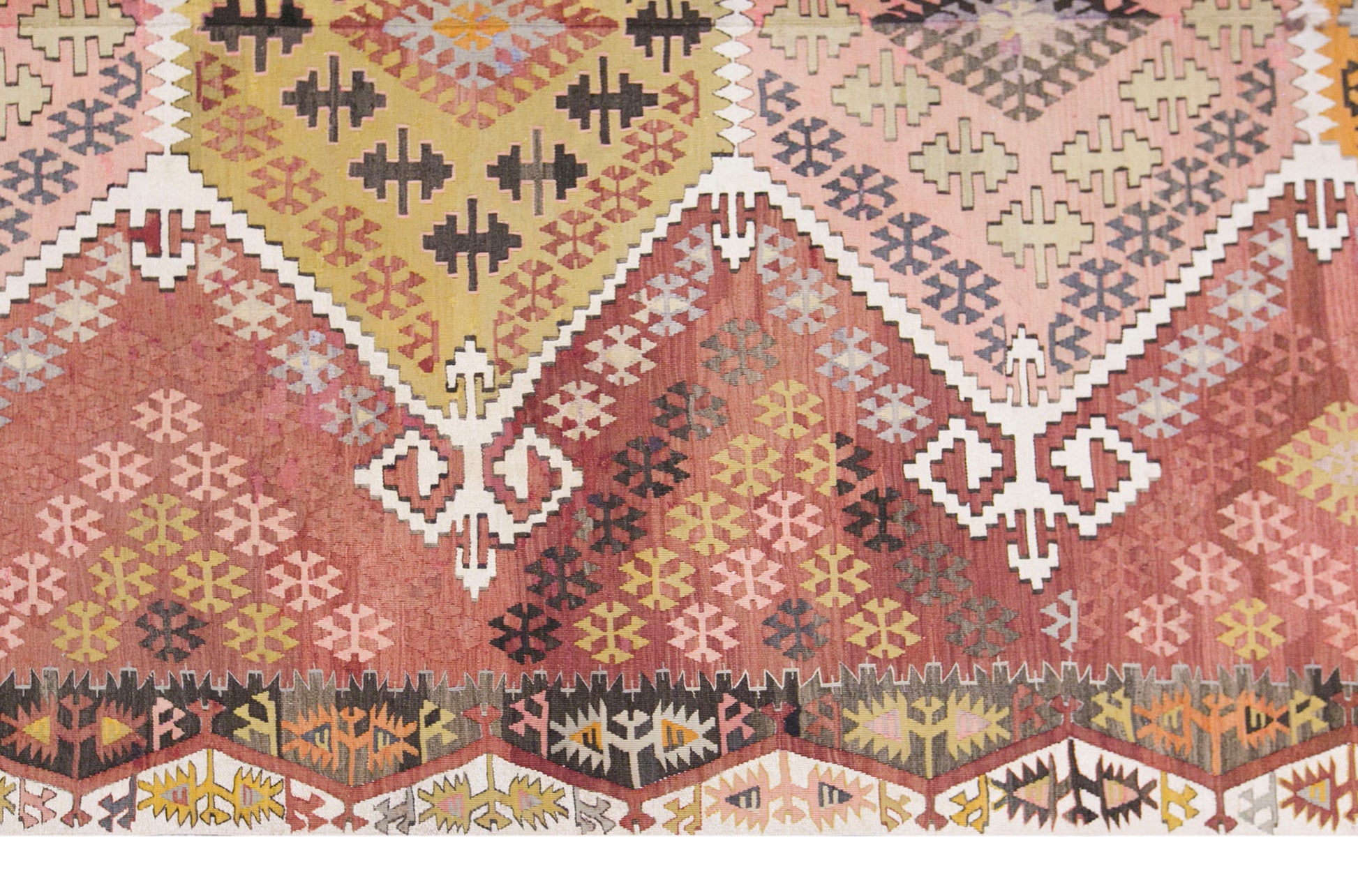 Vintage Adana Kilim Rug, 6.7x15.7 ft, 205x480 cm, Handwoven Turkish Wool Kilim