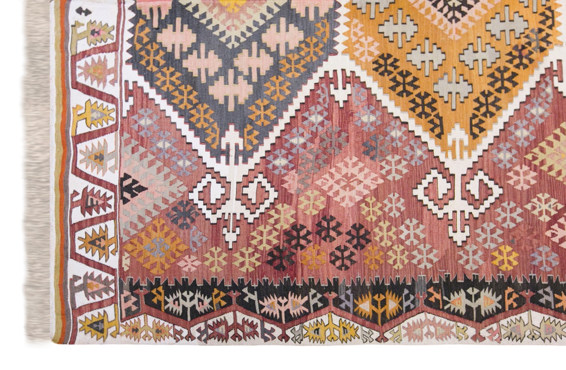 Vintage Adana Kilim Rug, 6.7x15.7 ft, 205x480 cm, Handwoven Turkish Wool Kilim