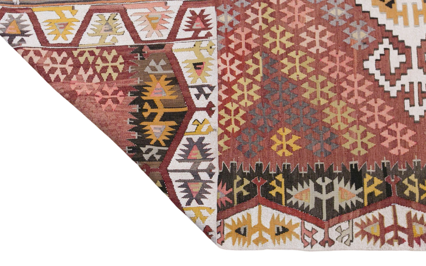 Vintage Adana Kilim Rug, 6.7x15.7 ft, 205x480 cm, Handwoven Turkish Wool Kilim