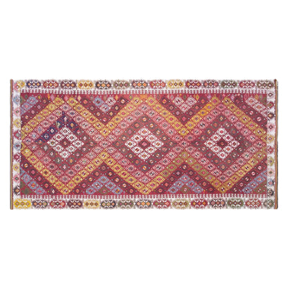 Vintage Adana Nomadic Kilim Rug, 6.2x14.8 ft, 190x450 cm, Handwoven Turkish Wool Kilim