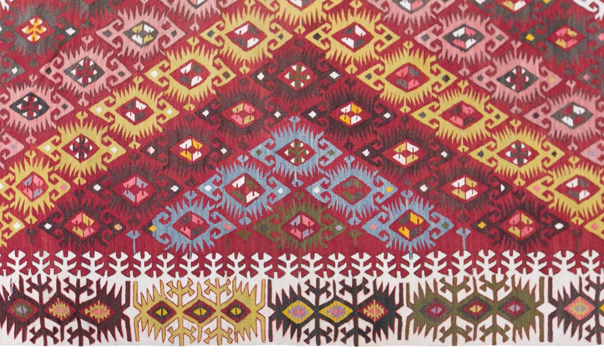 Vintage Adana Nomadic Kilim Rug, 6.2x14.8 ft, 190x450 cm, Handwoven Turkish Wool Kilim