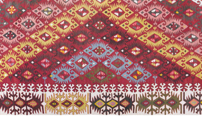 Vintage Adana Nomadic Kilim Rug, 6.2x14.8 ft, 190x450 cm, Handwoven Turkish Wool Kilim
