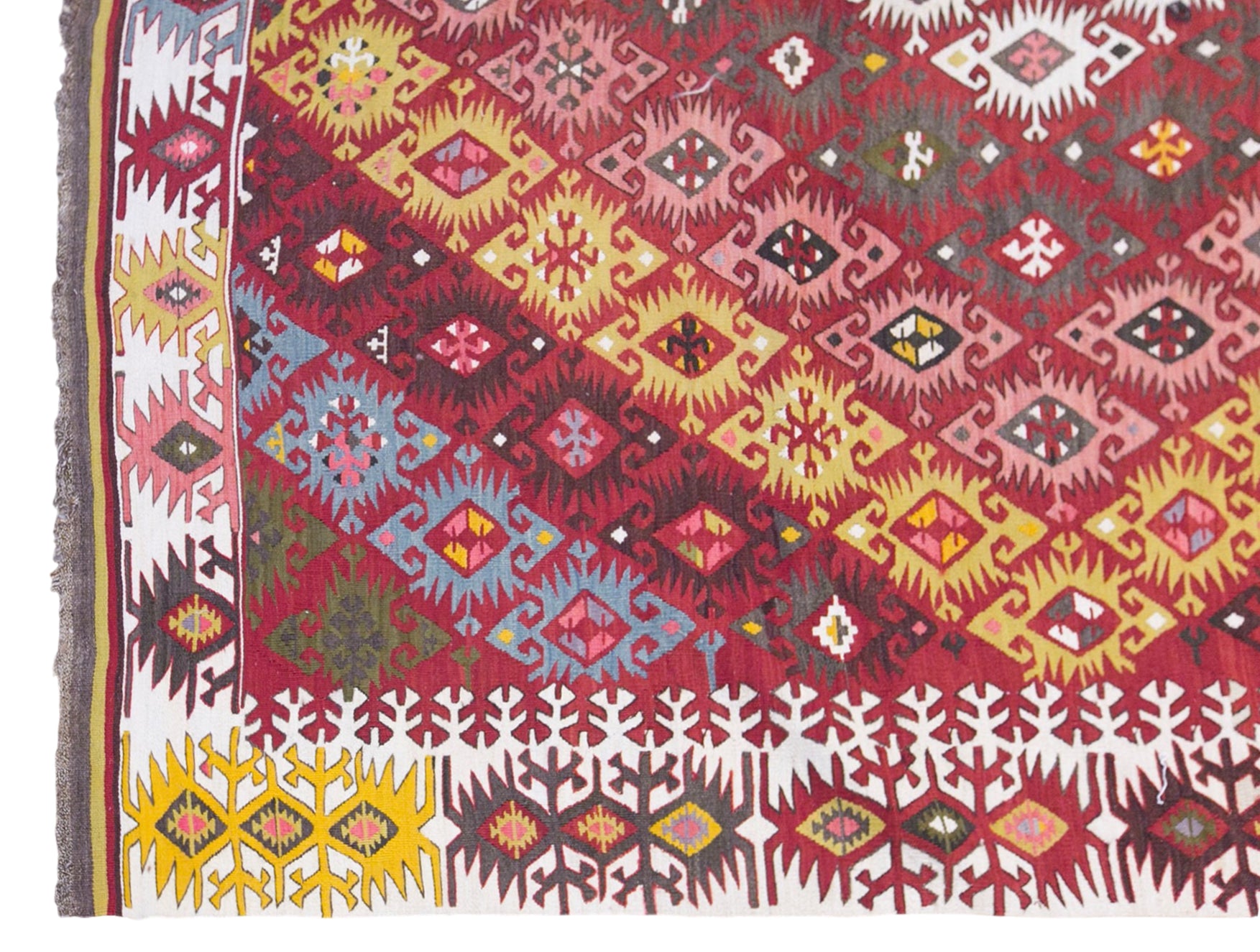 Vintage Adana Nomadic Kilim Rug, 6.2x14.8 ft, 190x450 cm, Handwoven Turkish Wool Kilim