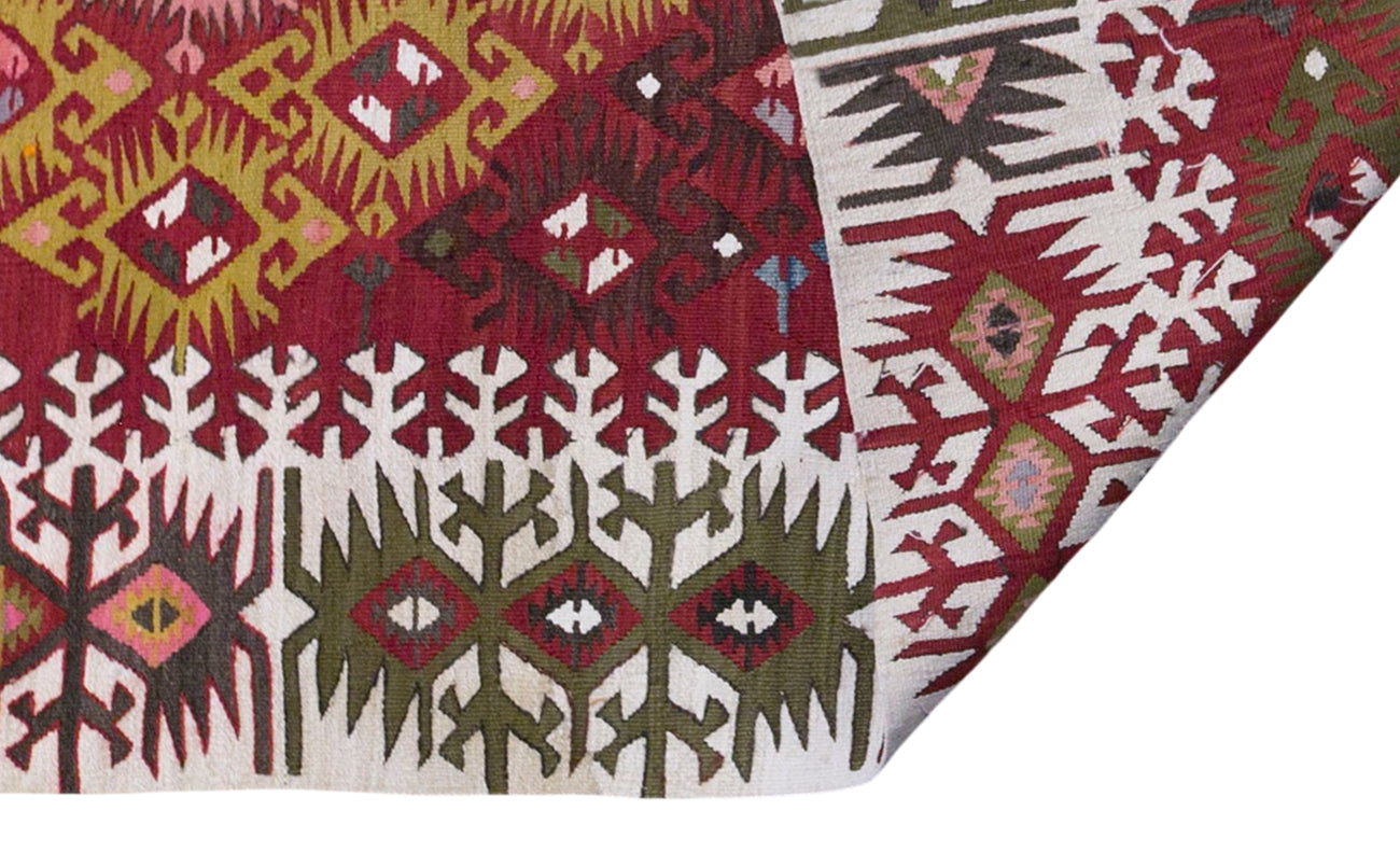 Vintage Adana Nomadic Kilim Rug, 6.2x14.8 ft, 190x450 cm, Handwoven Turkish Wool Kilim