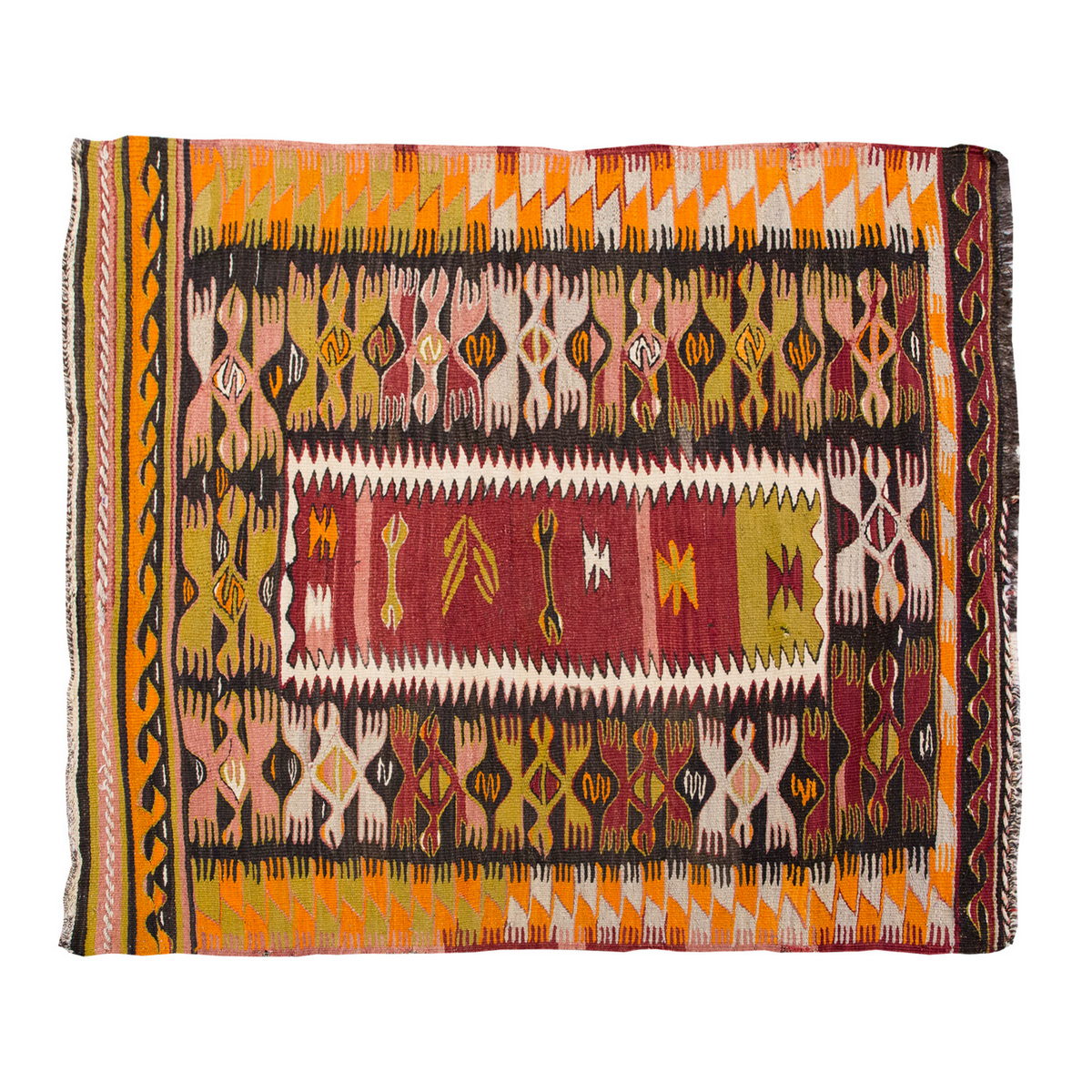Vintage Akviran Kilim,  103 x 131 cm, 3.4 x 4.3 ft
