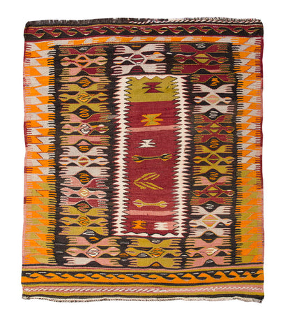 Vintage Akviran Kilim,  103 x 131 cm, 3.4 x 4.3 ft