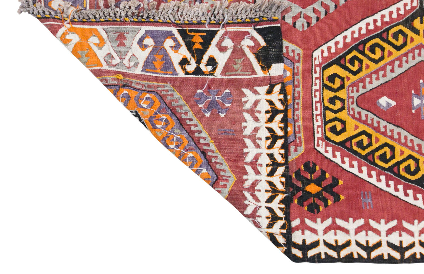 Vintage Anamur Area Nomadic Kilim Rug, 5.5x8.9 ft, 168x270 cm, Handwoven Turkish Wool Kilim