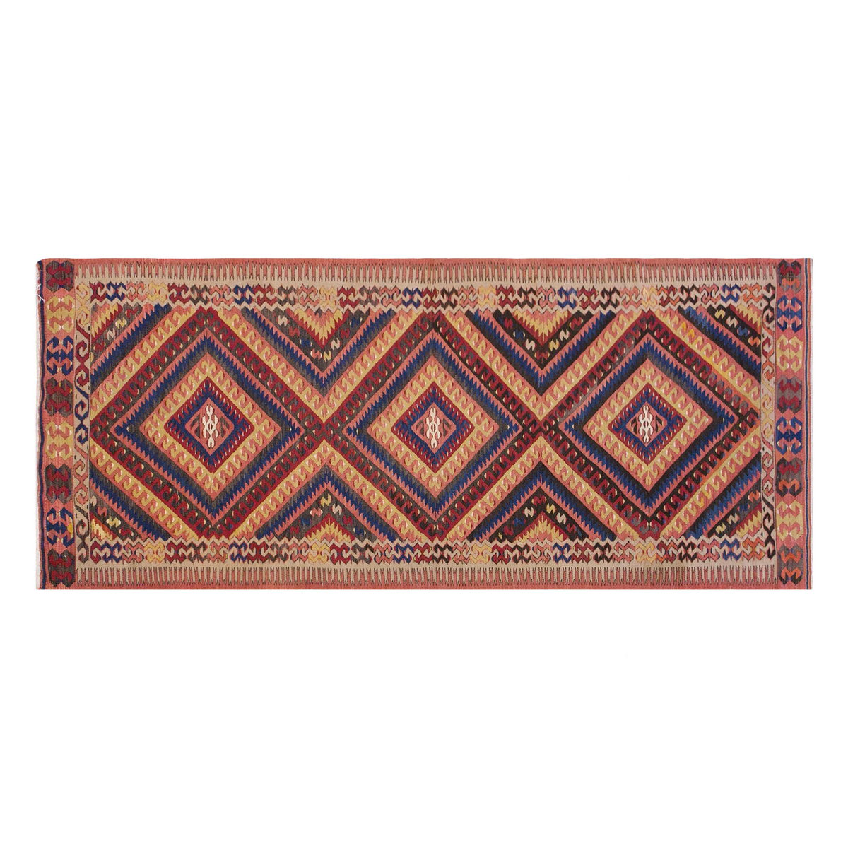 Vintage Anatolian Kilim, 95 × 308 cm, 3.1 x 10.1