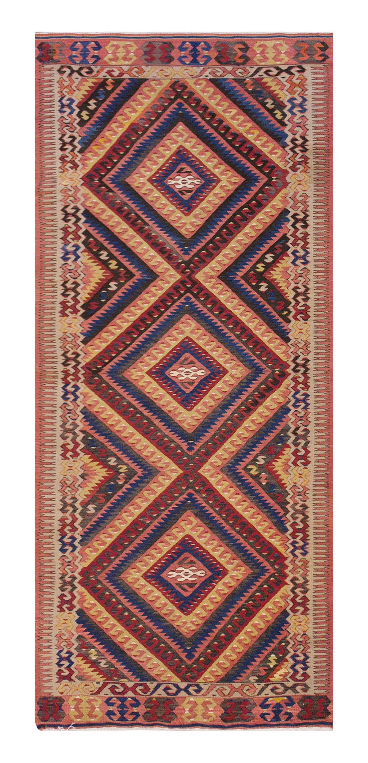 Vintage Anatolian Kilim, 95 × 308 cm, 3.1 x 10.1