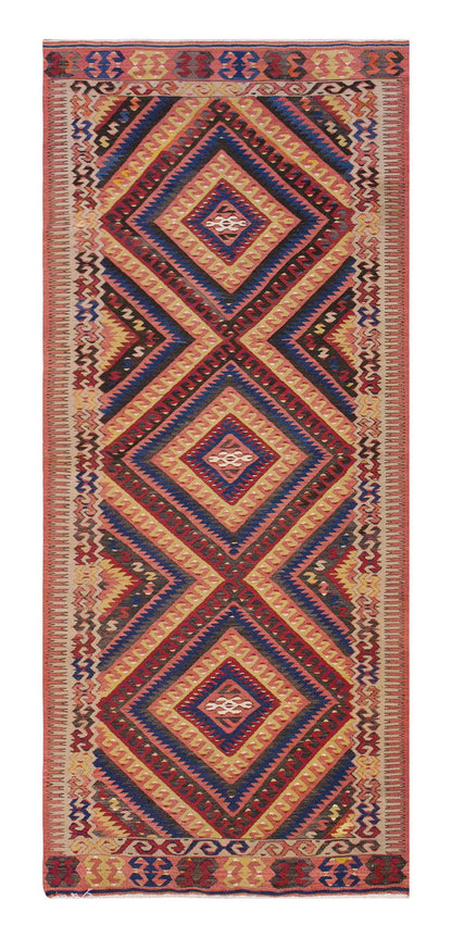 Vintage Anatolian Kilim, 95 × 308 cm, 3.1 x 10.1