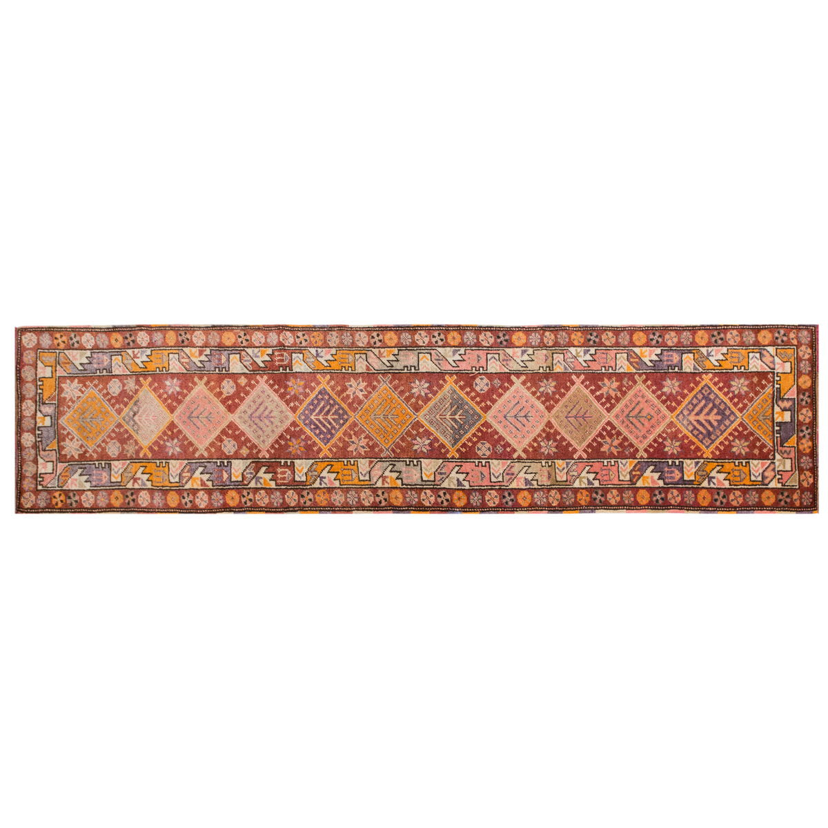 Vintage Anatolian Runner Rug 89x345 cm / 2'11"×11'4"