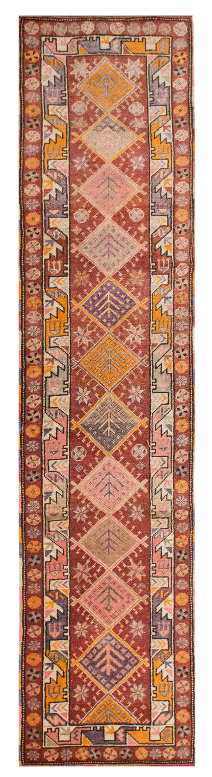 Vintage Anatolian Runner Rug 89x345 cm / 2'11"×11'4"