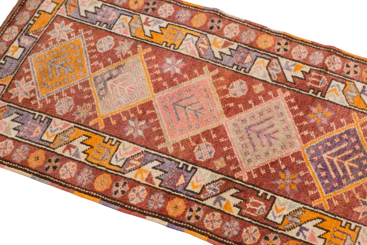 Vintage Anatolian Runner Rug 89x345 cm / 2'11"×11'4"