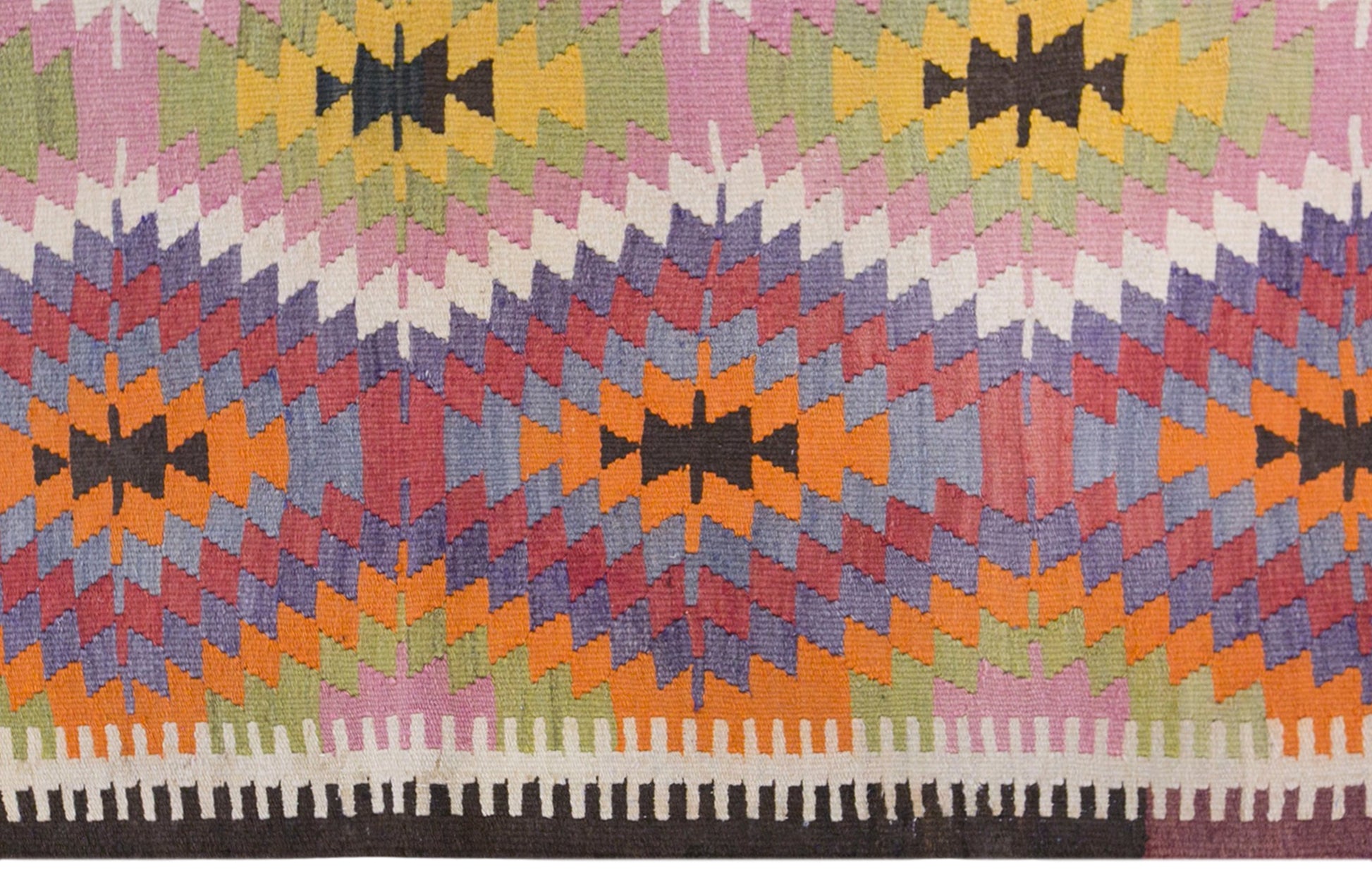 Vintage Antalya Korkuteli Nomadic Barak Tribe Kilim Rug, 5.6 x 6.7 ft, 170 x 205 cm, Handwoven Wool Turkish Kilim