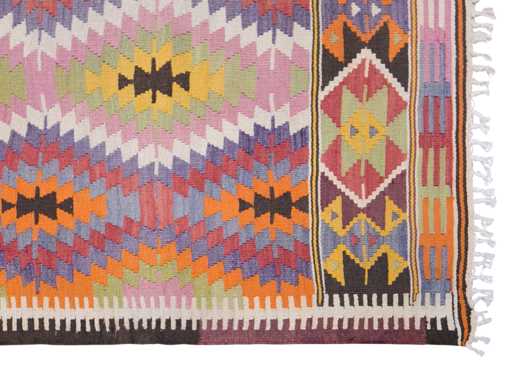 Vintage Antalya Korkuteli Nomadic Barak Tribe Kilim Rug, 5.6 x 6.7 ft, 170 x 205 cm, Handwoven Wool Turkish Kilim