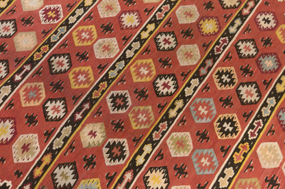 Vintage Antique Bessarabian Kilim, 200 x 265 cm / 6.6 x 8.7 ft