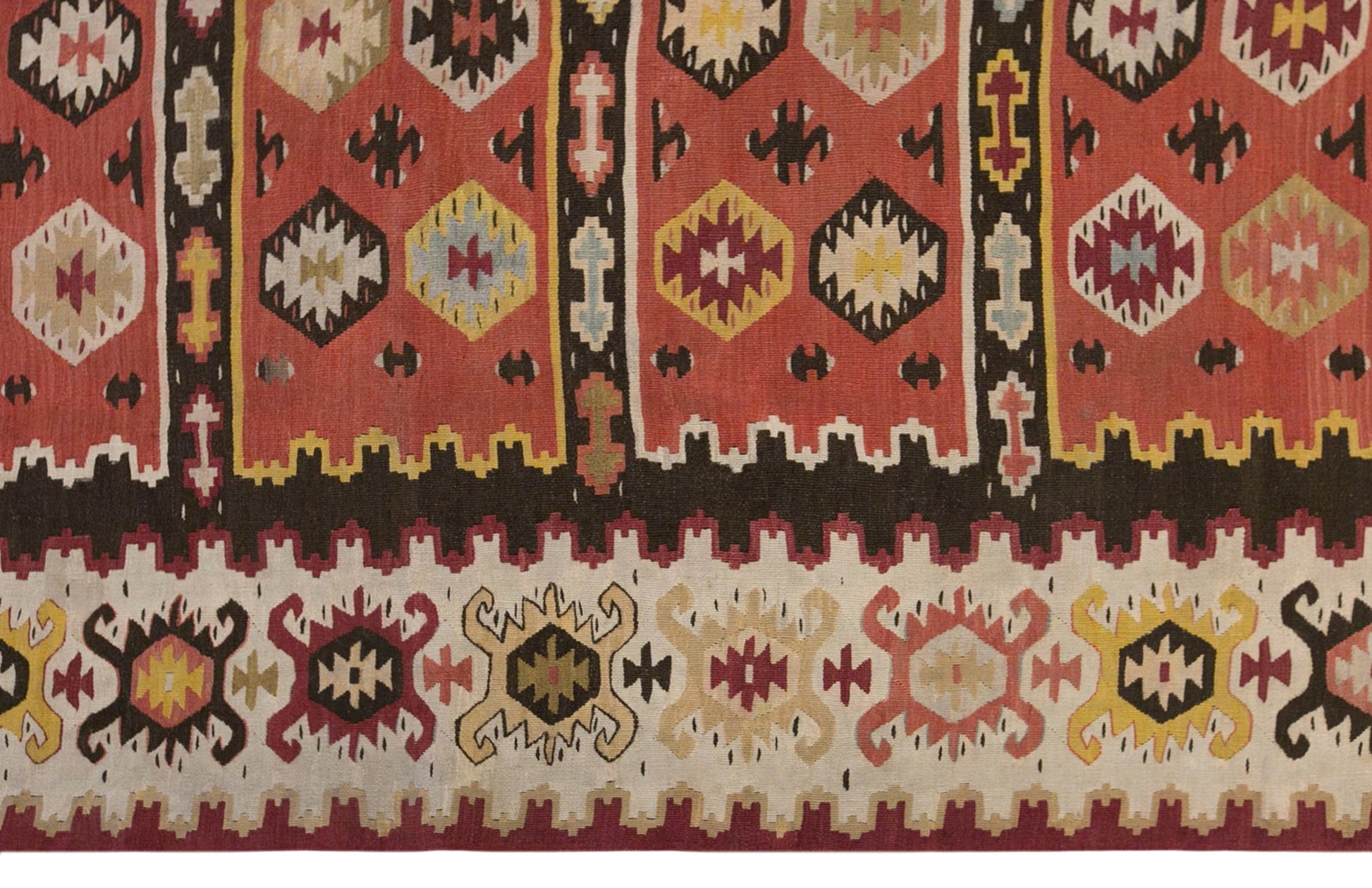 Vintage Antique Bessarabian Kilim, 200 x 265 cm / 6.6 x 8.7 ft