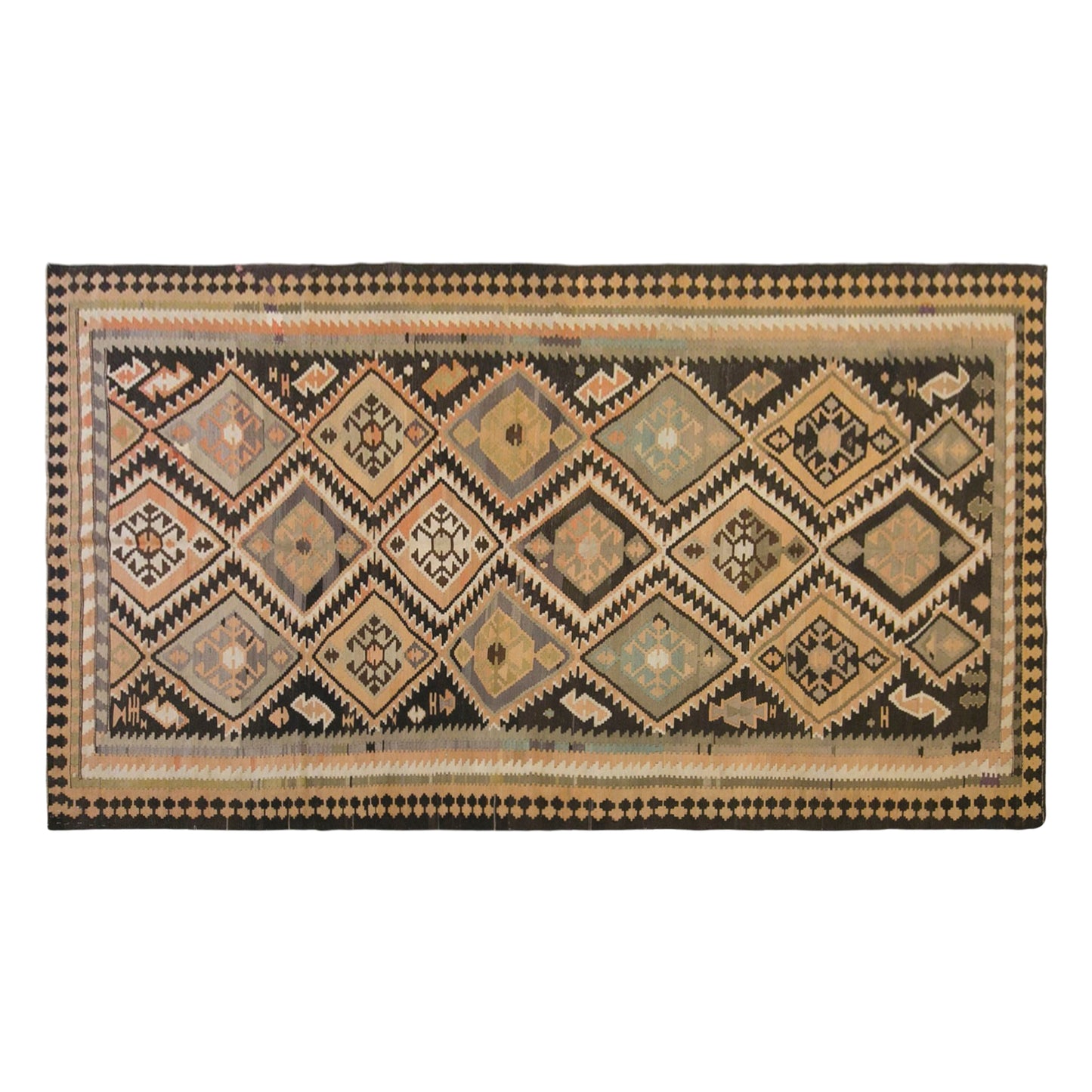 Vintage Antique Caucasian Kilim, 178 x 350 cm / 5.8 x 11 ft