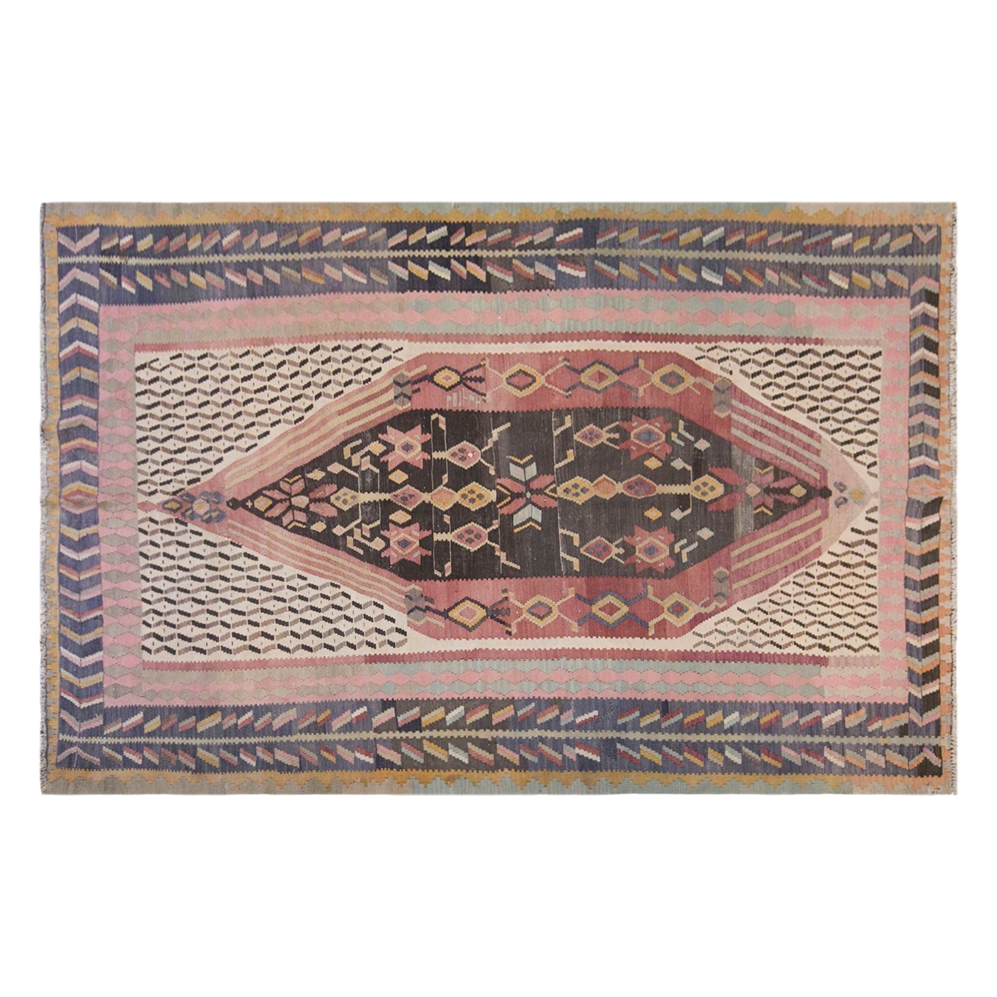Vintage Antique Caucasian Kilim, 192 x 320 cm / 6.3 x 10 ft