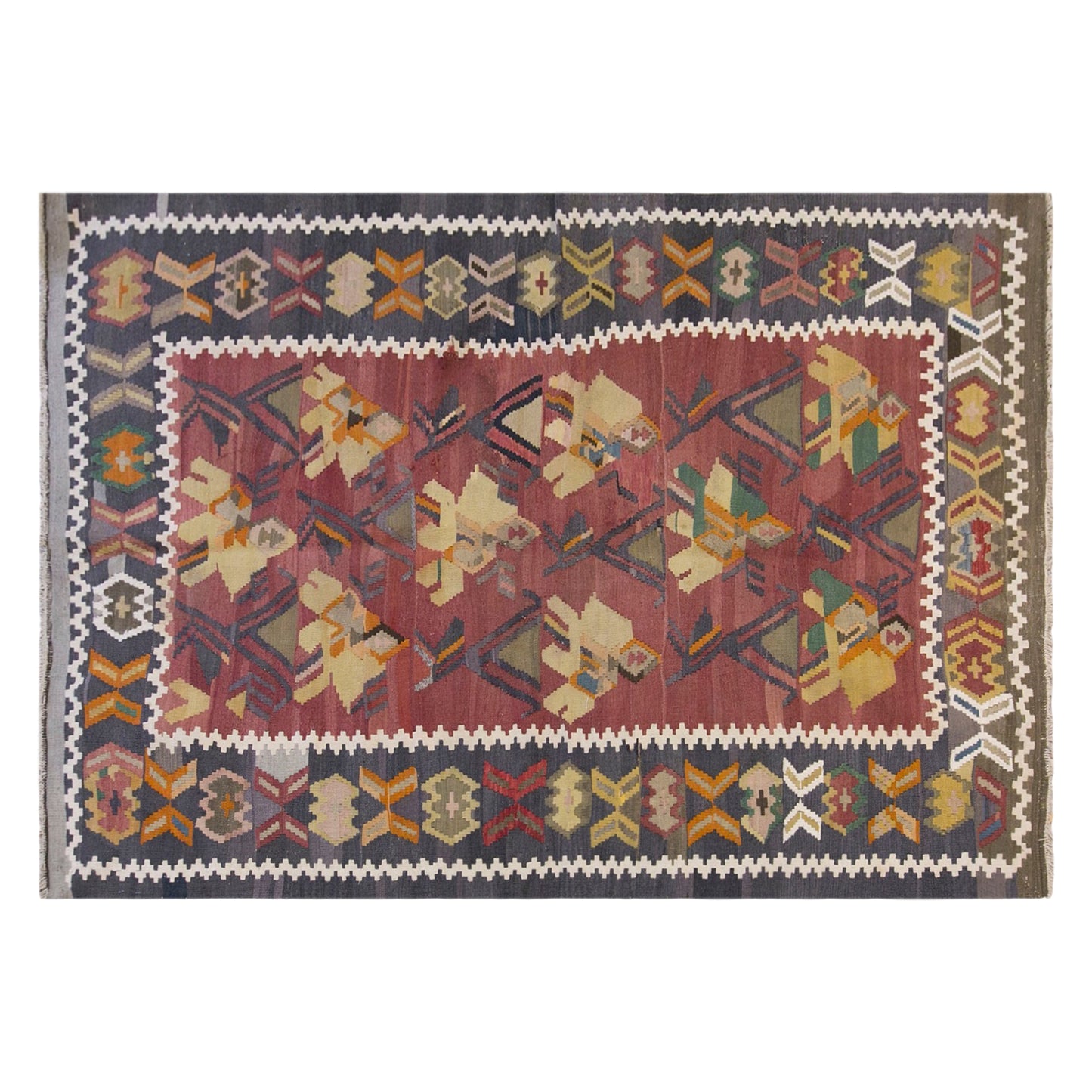 Vintage Antique Karabag Kilim, 127 x 210 cm / 4.2 x 6.9 ft