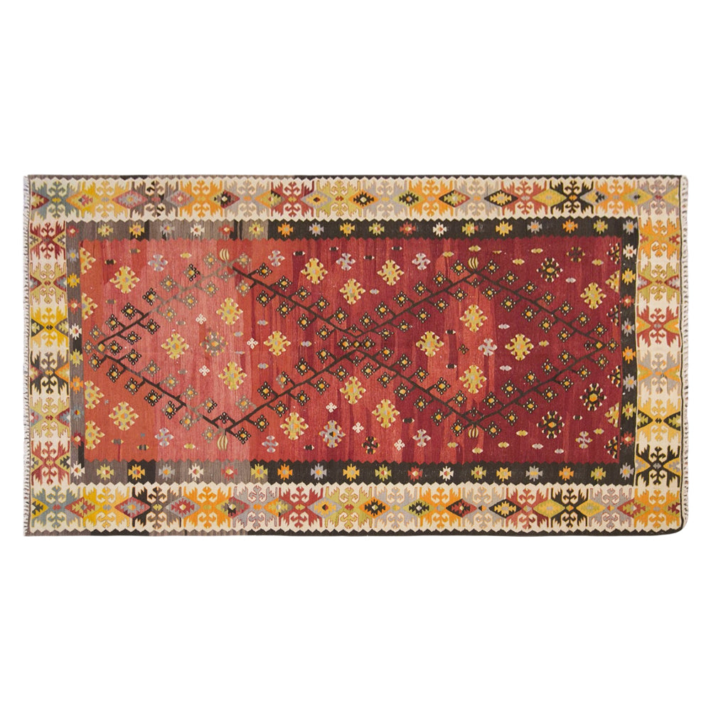 Vintage Bessarabian Kilim Rug, 6.0 x 10.3 ft, 182 x 315 cm, Handwoven Wool Kilim