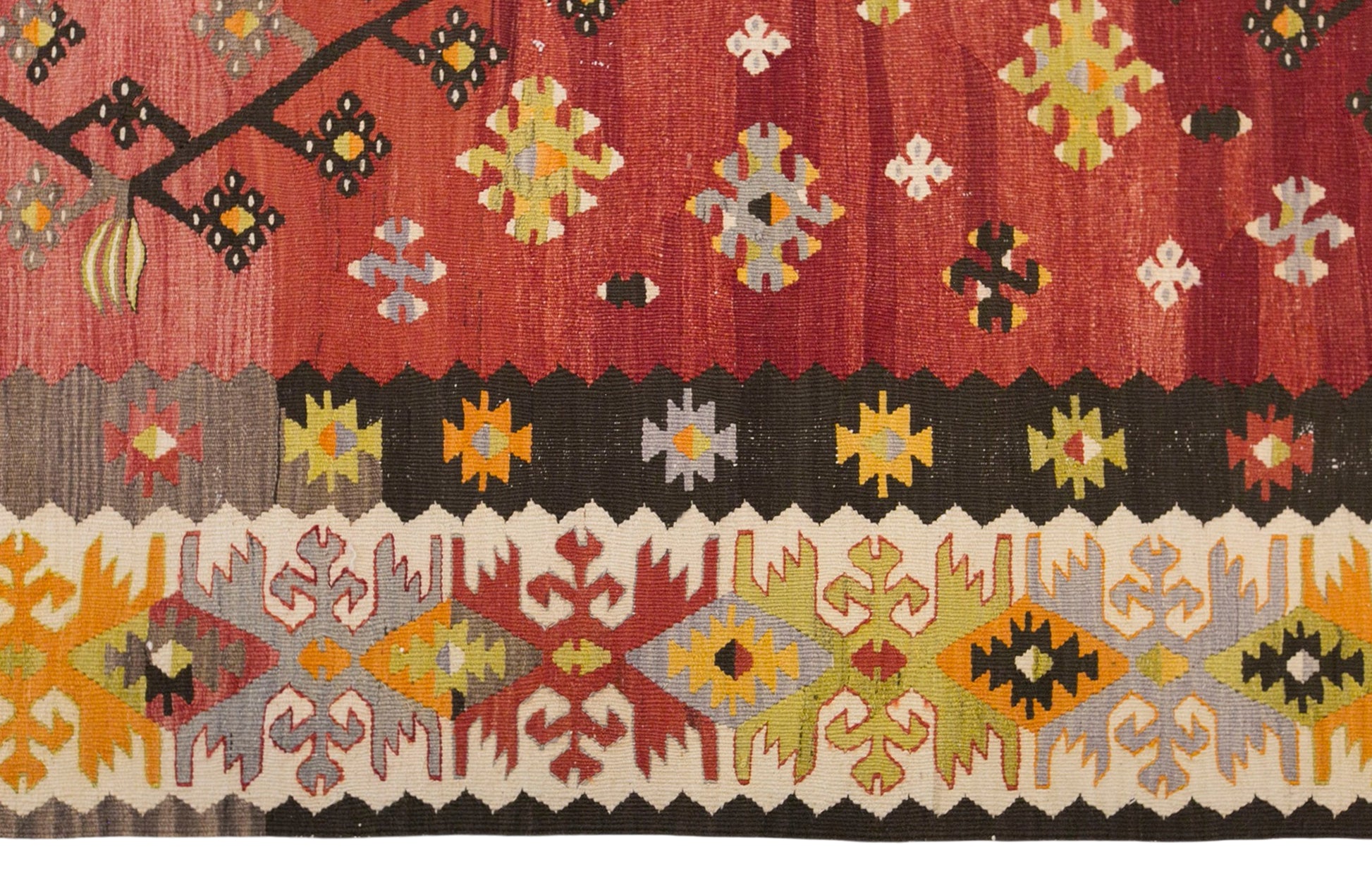 Vintage Bessarabian Kilim Rug, 6.0 x 10.3 ft, 182 x 315 cm, Handwoven Wool Kilim