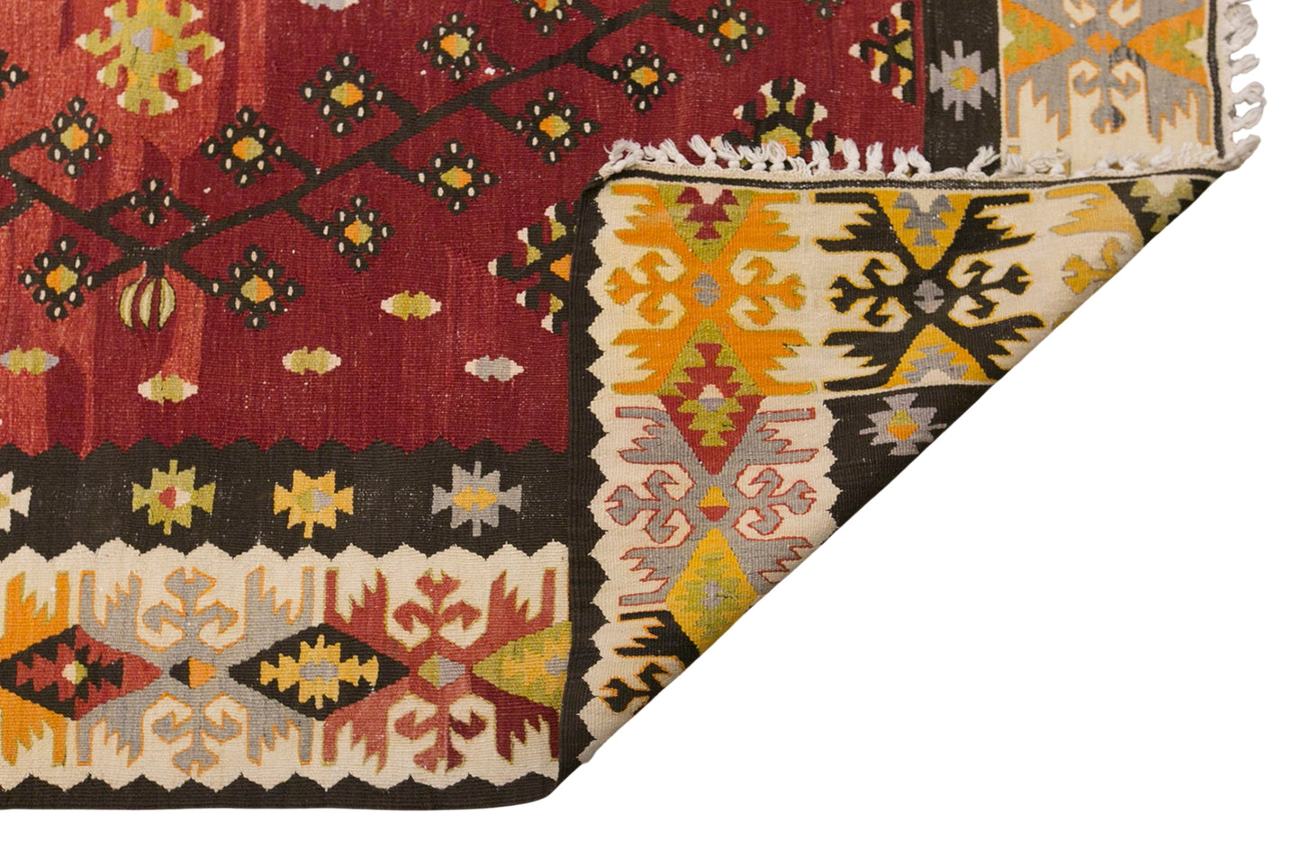 Vintage Bessarabian Kilim Rug, 6.0 x 10.3 ft, 182 x 315 cm, Handwoven Wool Kilim